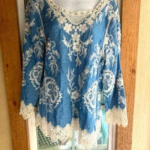 FULL TOP WITH EMBROIDERY AND LACE SETS THE PACE WITH BUILT-IN AIR CONDITION!